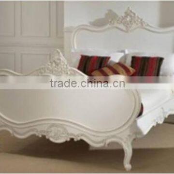 French Antique Painted Rococo Style Bed