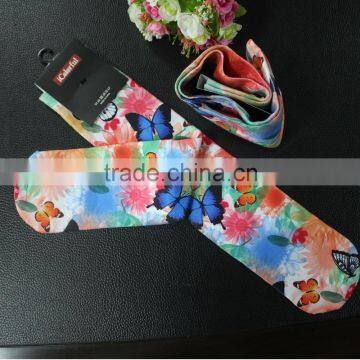 quality digital print nylon polyester compression knee high sock for lady