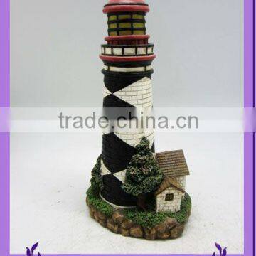 resin solar lighthouse for garden decoration