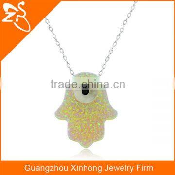 925 silver special irregular shaped with eye opal pendant jewelry necklace