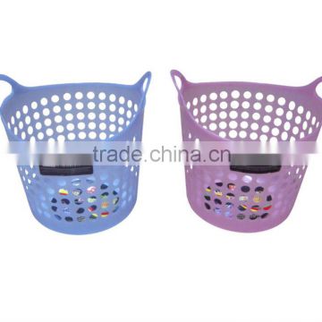 Plastic storage basket/Soft basket/Vegetable baskets with handle/Soft laundry basket/round purpose portable laundry soft basket