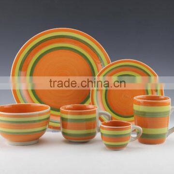 16pc Fine Stoneware Hand Painted Dinnerset Service for 4/ For Italian Market