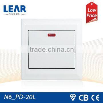 N6 Series Wall Switch 20A 1 gang D/P switch with neon