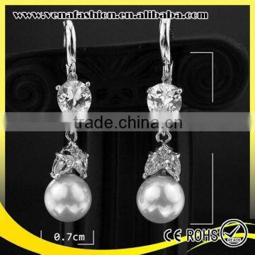 Crystal New Arrival Hanging Double Sided Pearl Earring, Fake Pearl Earrings photo-2