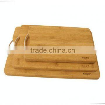 Eco-friendly and Durable Bamboo Cutting Board Set With Metal Handle