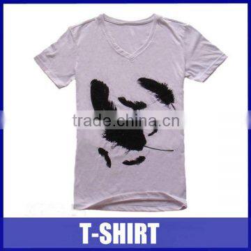 V neck cotton fancy printed new model mens t-shirt