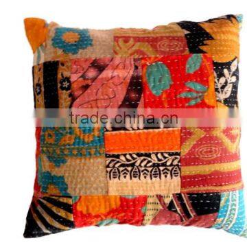 RTHCC-20 Kantha Stitching Latest Handmade Silk Patola Bengali cushion covers home Furnishing Manufacturer and Exporter