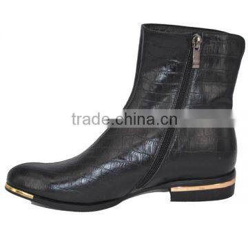 Boots on Sale Black Boots Puppy Heel Leather Ankle Boots photo-5