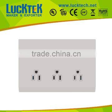 US power wall socket with USB charging port