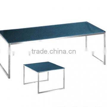 Glass coffee table from China/Modern glass top stainless steel base table