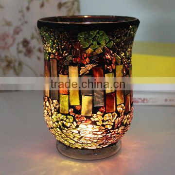 colorful hurrican glass candle holder