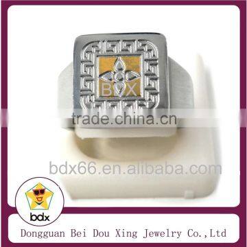 China Christians Jewelry Supplies Wholesale Stainless Steel Two Tone Religious Jesus Cross Prayer Finger Ring For Mens photo-2