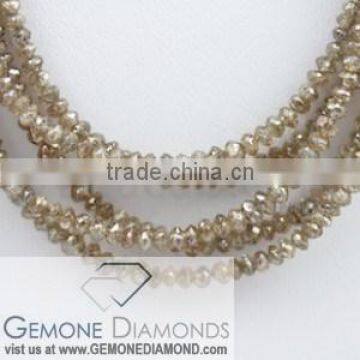 Natural Brown Color Diamond Faceted Beads Necklace Wholesaler