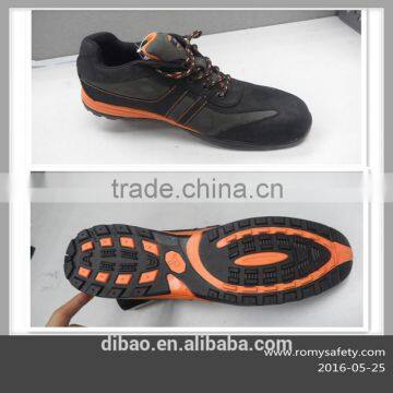 Genuine leather nubuck leather eva+ rubber outsole safety shoes J-006