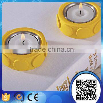 High Quality Restaurant Use Simply Yellow Resin Candle Holder Of Table Small Candlesticks