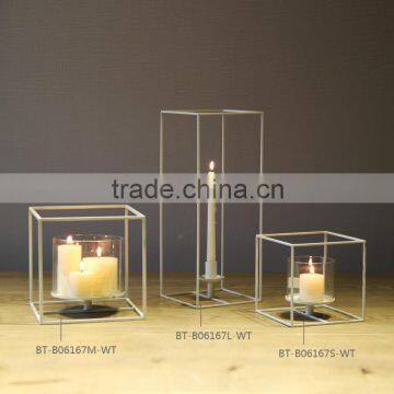 New design cube metal candle holder wrought iron candle holder                        
                                                Quality Choice