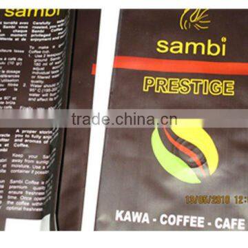 plastic laminated aluminum foil coffee bag with valve