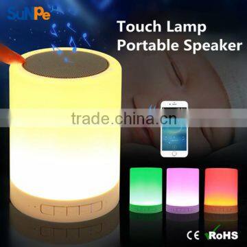 MP3 Player Portable Led Touch Sensor Table Lamp With Mini Bluetooth Speaker