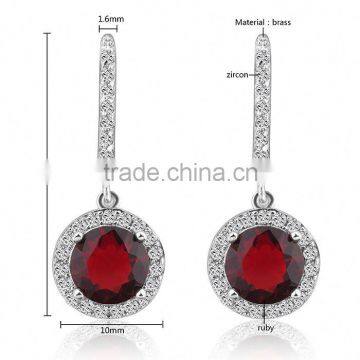 Jewelry Fashion Crystal Drop Ruby Earrings photo-6