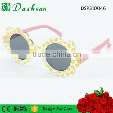 Round flower shape PC injection girl kids sunglasses