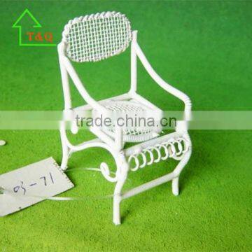 VINTAGE DOLL HOUSE MINIATURE SUPERB WROUGHT IRON White CHAIR