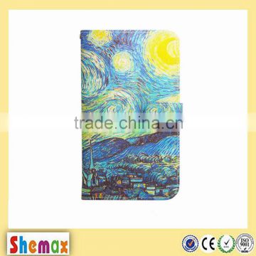 2015 Wholesale customize leather flip cover case for alcatel one touch opo c7