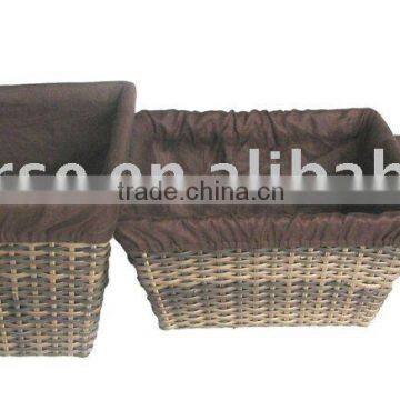 Square PP Rattan Storage Basket Set of Three