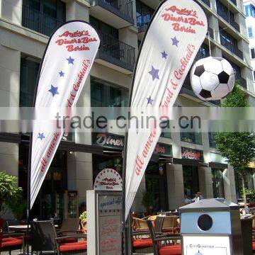 Waterproof Advertising Display Garden Feather Beach Flag With Ground Spike