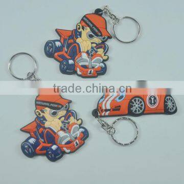 hot sale free design cartoon car shape fashion soft pvc keychain