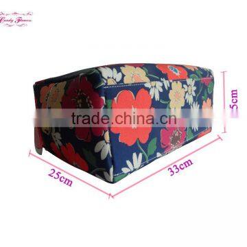Painting Flowers Pattern Canvas Leather Classical Handbag photo-5