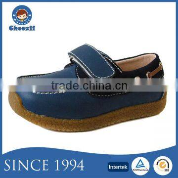 Wholesale Kids Baby Blue Suede Causal Boat Shoes with Plain Design