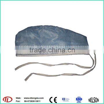 Cheap nonwoven paper nursing disposable printed bouffant head cap