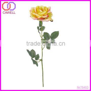 single yellow artificial latex rose