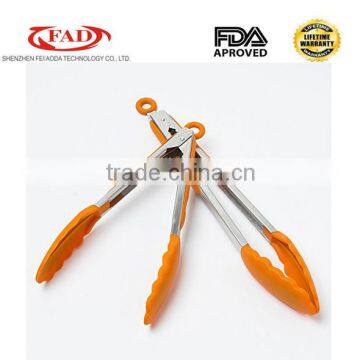 Durable Stainless Steel Silicone BBQ Tongs