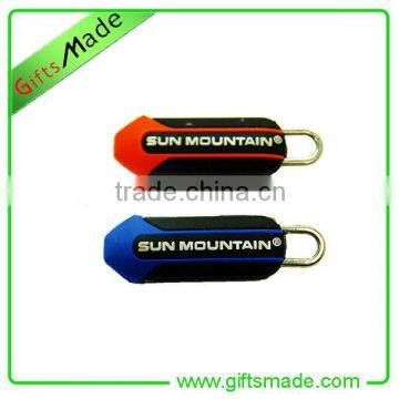 both sides logo pvc zipper puller