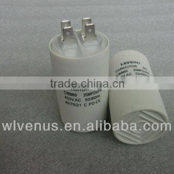 white plastic case cbb60 50uf 450v capacitor 20uf