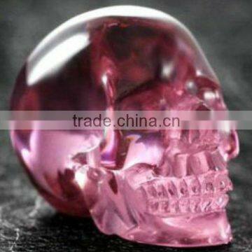 decorated synthetic quartz skull carving