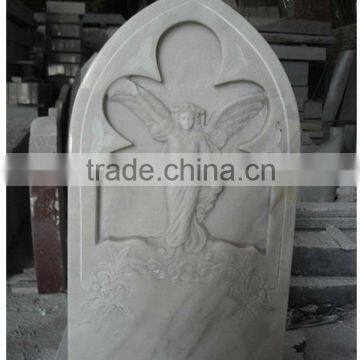 Granite Headstone With Angel Carving