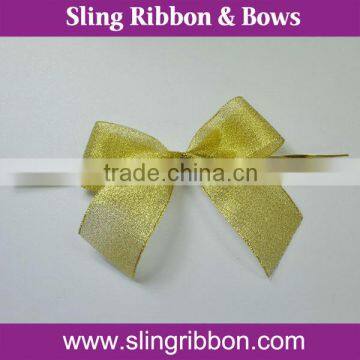 Pre-made Gold Packing Ribbon Bow Wholesale