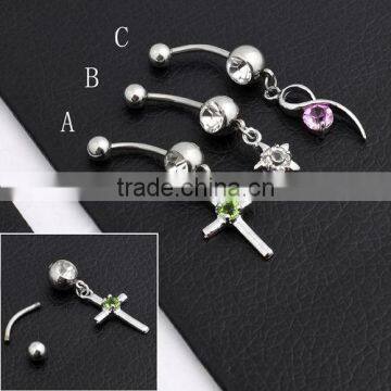 Stainless Steel Dangle Belly Ring(EBJ1102)