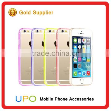 [UPO] Colourful bumper matte transparent back phone case for iphone 5, clear plastic cell phone case