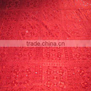 INDIAN MIRROR BEDSPREAD EMBRODARY TEXTILE