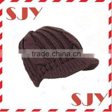 Fashion womens acrylic visor knitted hat