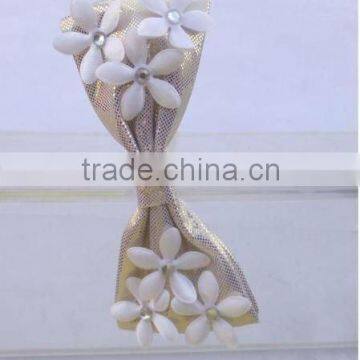 Fashion Leather Bow Hairbands With Flowers and Rhinestones