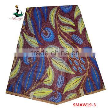 2016 Customized popular african wax print fabric SMAW19 real wax fabric