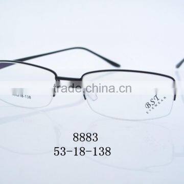 2016 New stylish metal optik frame for girls half rimless 8883