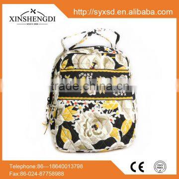 RE031 2015 New Arrival Cotton Floral Quilted Girl's Large School Laptop Backpack photo-2