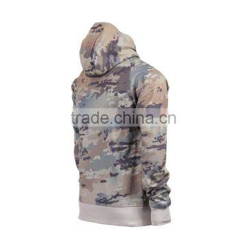 Custom Street Wear Pocket Front Men Camo Printed Full Zip Hoodie photo-2