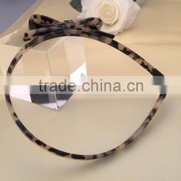 Eco-friendly Cellulose Acetate Bow Headband Customize Fancy Hand Band With Round Pearl Decorative for Ladies Girls Career Women photo-3