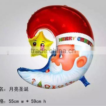 J082202 inflatable balloon aluminium Christmas moon balloons, colorful Christmas balloon for baby